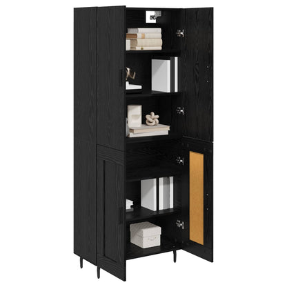 Highboard 2 stk. Schwarz Eichen-Optik 69,5 x 34 x 180 cm