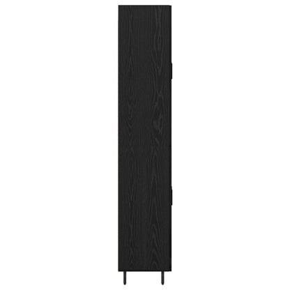 Highboard 2 stk. Schwarz Eichen-Optik 69,5 x 34 x 180 cm