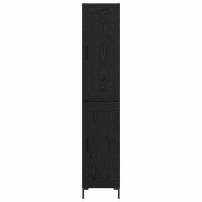 Highboard Schwarz Eichen-Optik 34,5 x 34 x 180 cm Holzwerkstoff