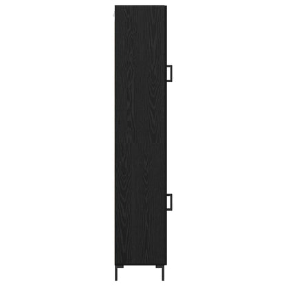 Highboard Schwarz Eichen-Optik 34,5 x 34 x 180 cm Holzwerkstoff
