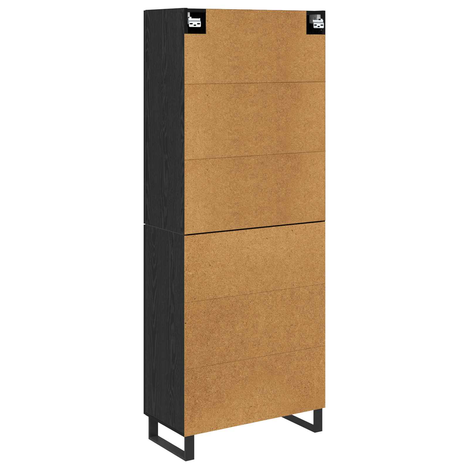 Highboard 2 stk. Schwarz Eichen-Optik 69,5 x 34 x 180 cm
