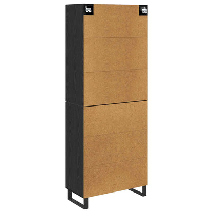 Highboard 2 stk. Schwarz Eichen-Optik 69,5 x 34 x 180 cm
