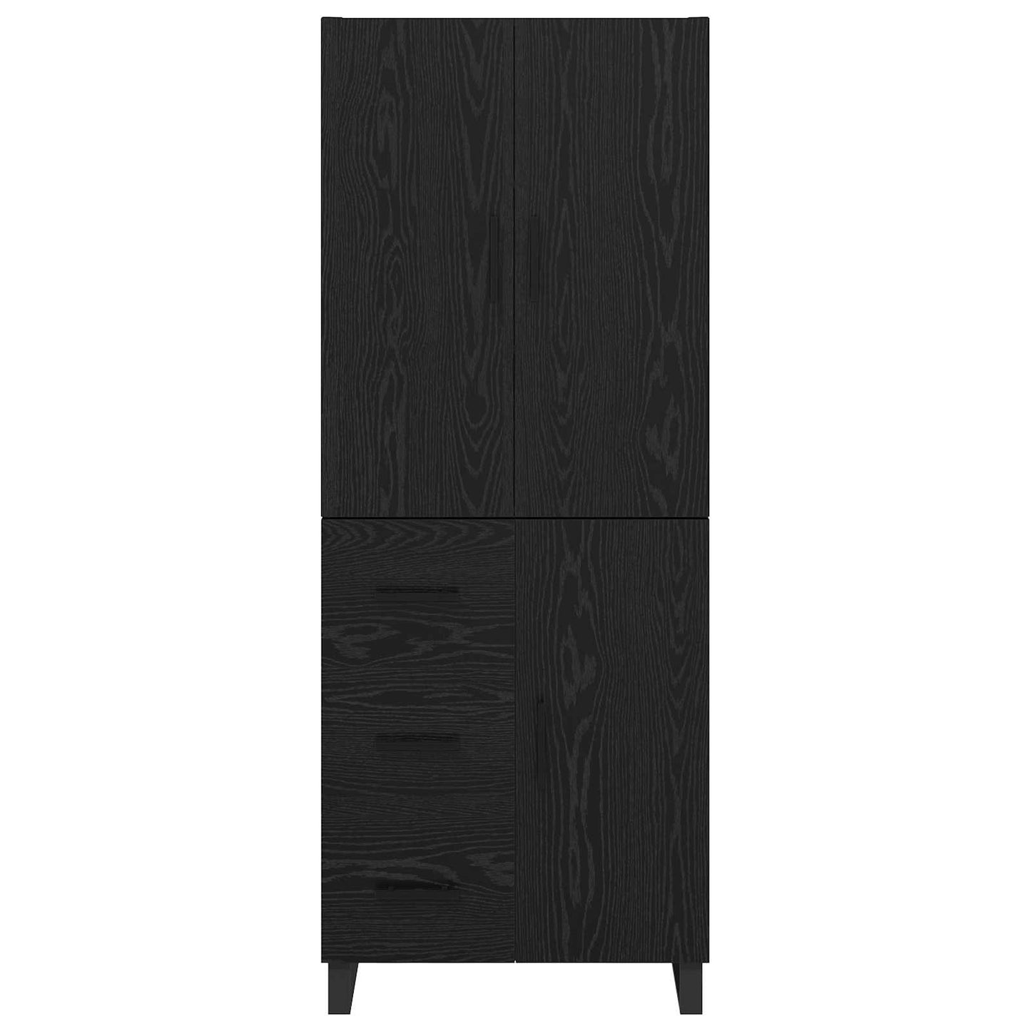 Highboard 2 stk. Schwarz Eichen-Optik 69,5 x 34 x 180 cm