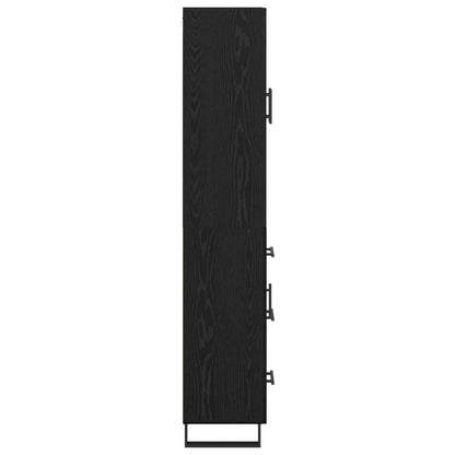Highboard 2 stk. Schwarz Eichen-Optik 69,5 x 34 x 180 cm