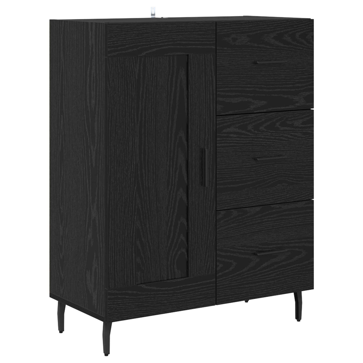 Highboard 2 stk. Schwarz Eichen-Optik 69,5 x 34 x 180 cm