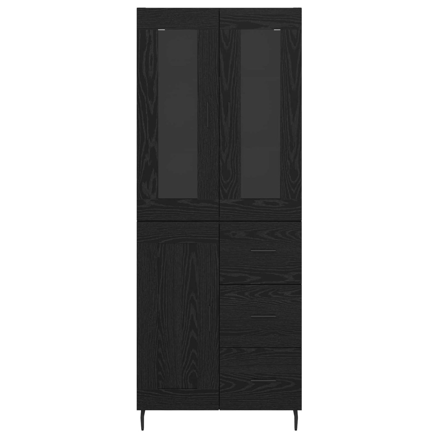 Highboard 2 pcs Schwarz Eichen-Optik Holzwerkstoff