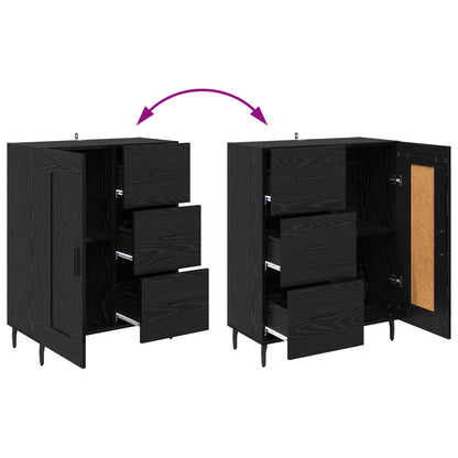 Highboard 2 stk. Schwarz Eichen-Optik 69,5 x 34 x 180 cm