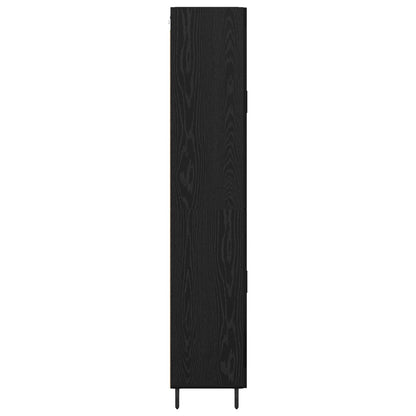 Highboard 2 stk. Schwarz Eichen-Optik 69,5 x 34 x 180 cm