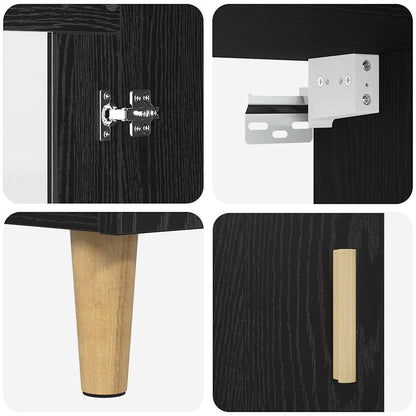 Highboard Schwarz Eichen-Optik 69,5 x 34 x 180 cm