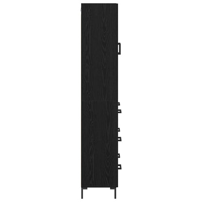 Highboard 2 stk. Schwarz Eichen-Optik 69,5 x 34 x 180 cm