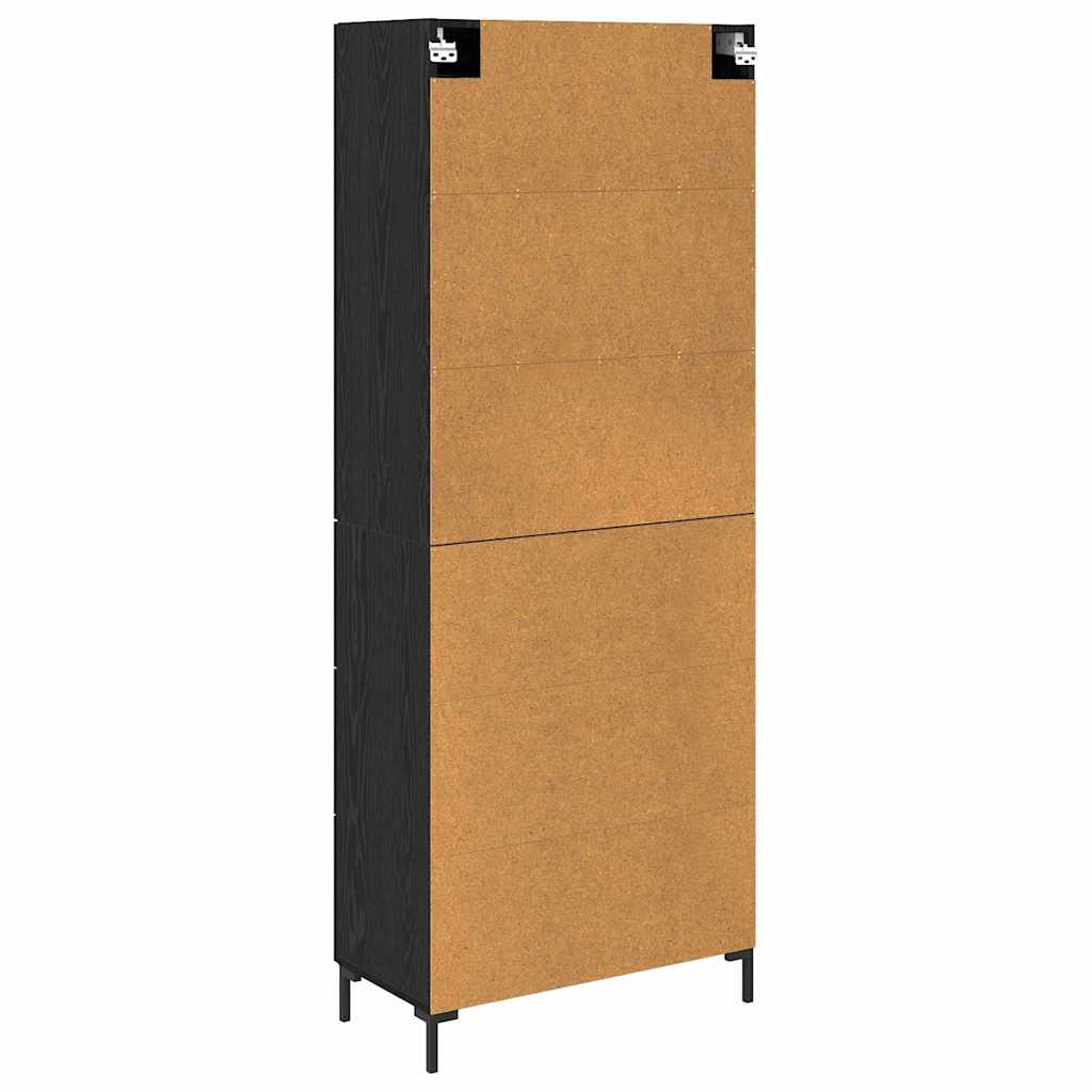 Highboard 2 stk. Schwarz Eichen-Optik 69,5 x 34 x 180 cm