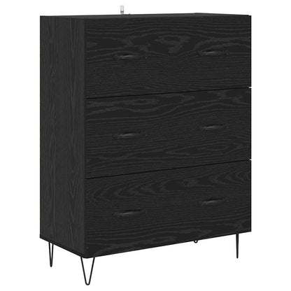 Highboard 2 stk. Schwarz Eichen-Optik 69,5 x 34 x 180 cm