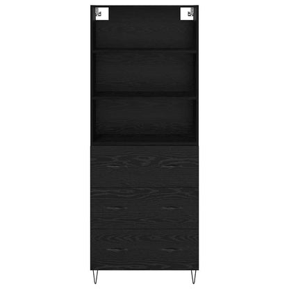 Highboard 2 stk. Schwarz Eichen-Optik 69,5 x 34 x 180 cm