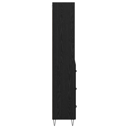 Highboard 2 stk. Schwarz Eichen-Optik 69,5 x 34 x 180 cm