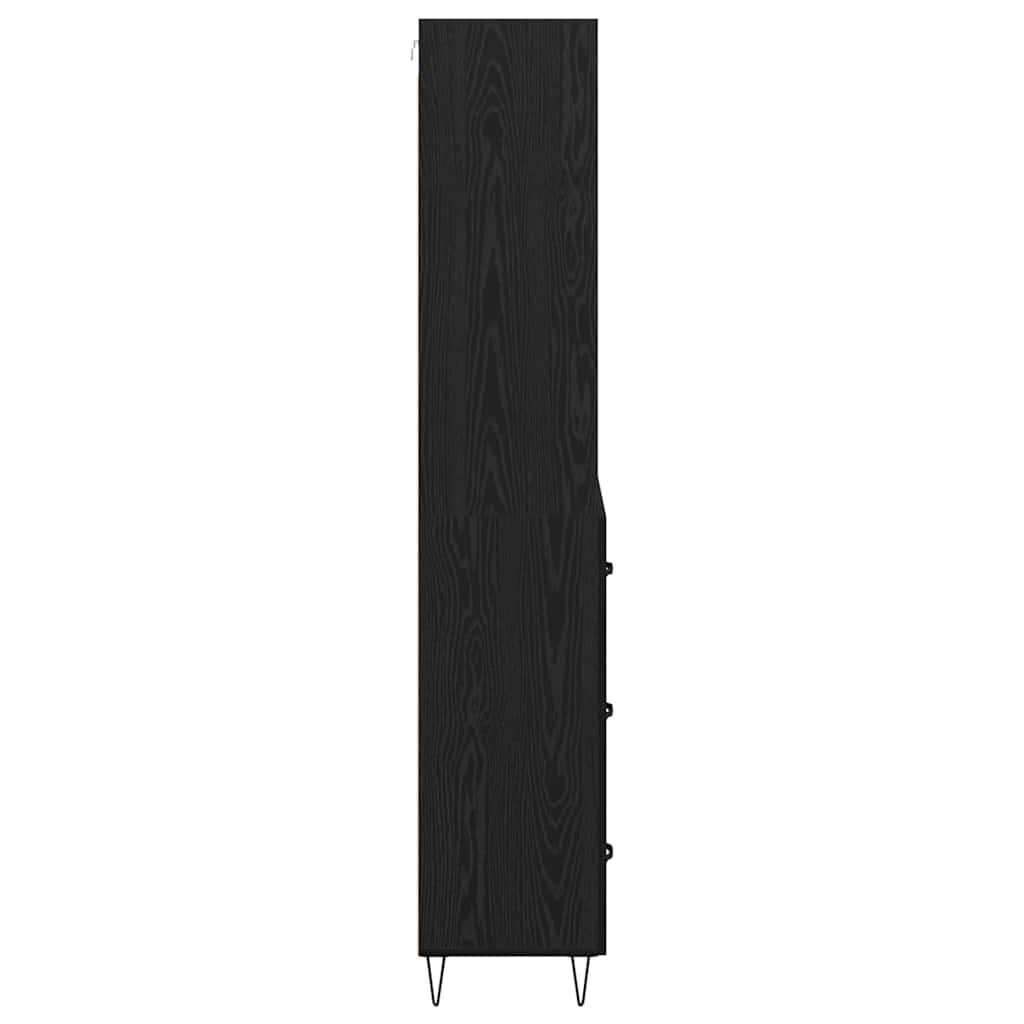 Highboard 2 stk. Schwarz Eichen-Optik 69,5 x 34 x 180 cm