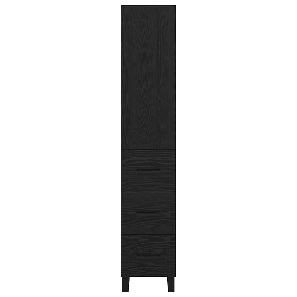 Highboard Schwarz Eichen-Optik 34,5 x 34 x 180 cm Holzwerkstoff
