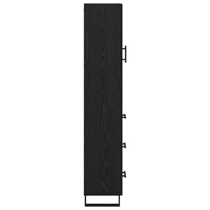 Highboard Schwarz Eichen-Optik 34,5 x 34 x 180 cm Holzwerkstoff
