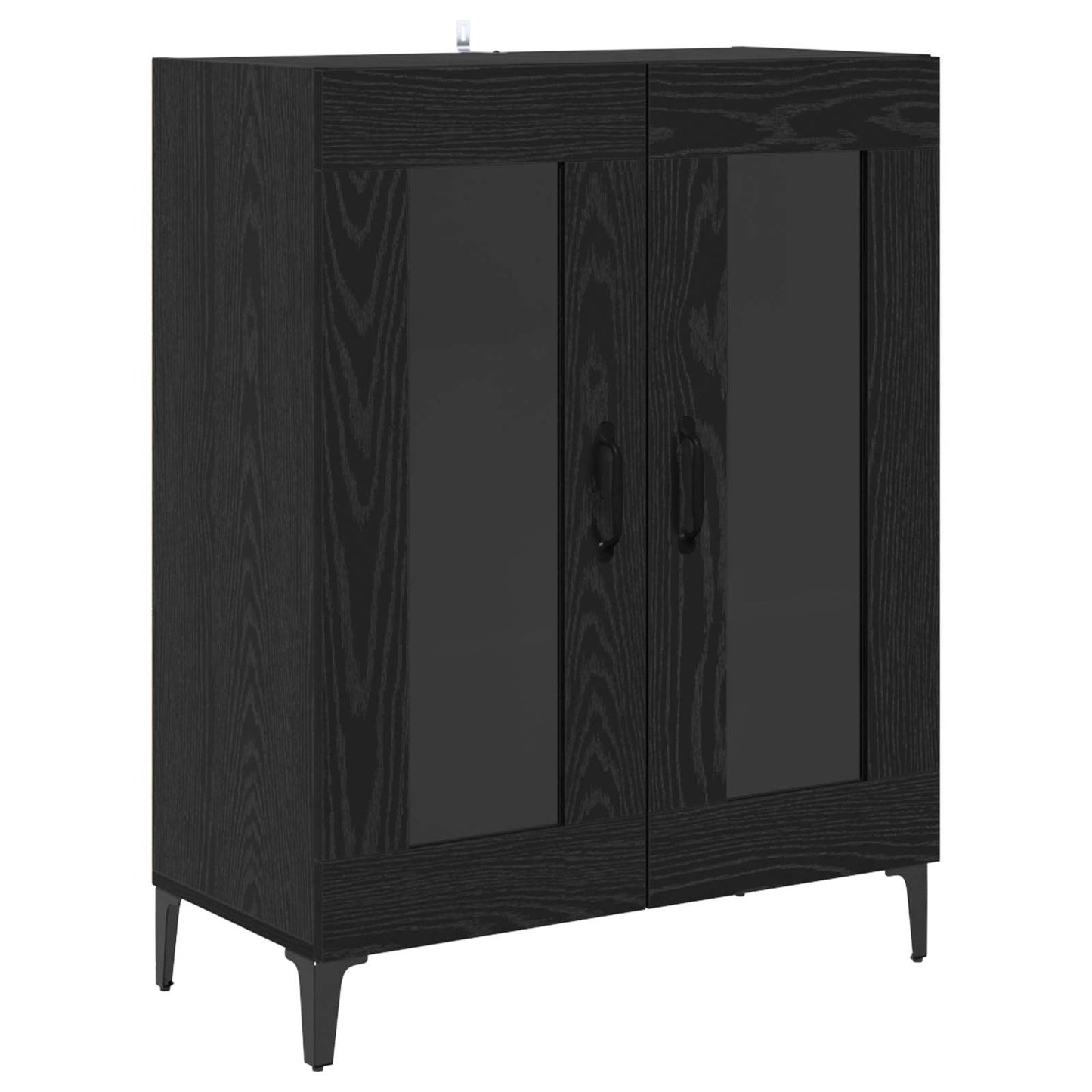Highboard Schwarz Eichen-Optik 69,5 x 34 x 180 cm Holzwerkstoff