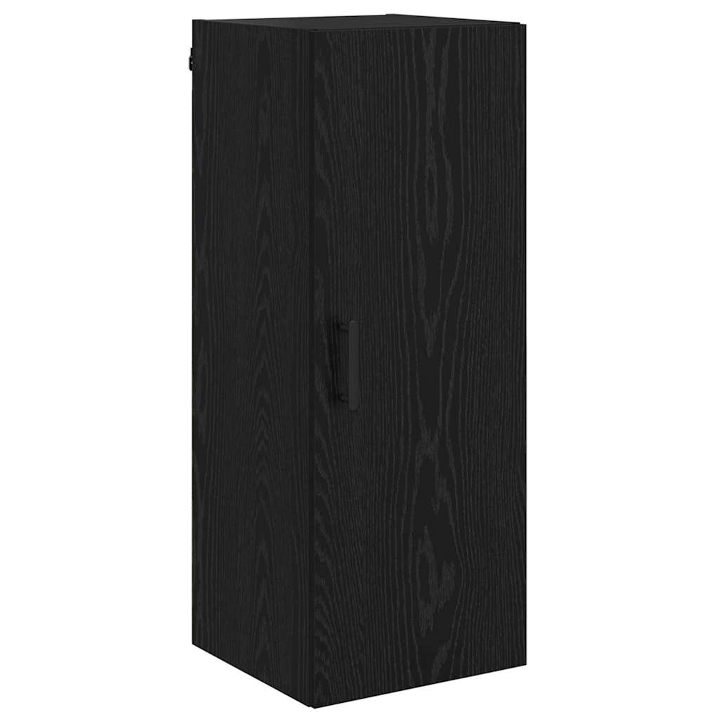 Highboard Schwarz Eichen-Optik 34,5 x 34 x 180 cm Holzwerkstoff