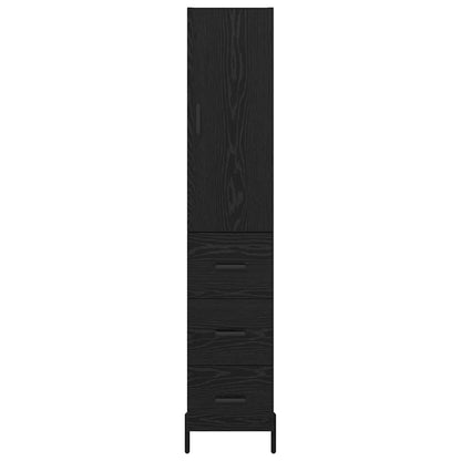 Highboard Schwarz Eichen-Optik 34,5 x 34 x 180 cm Holzwerkstoff