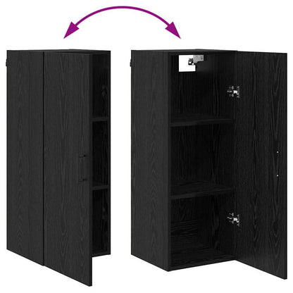 Highboard Schwarz Eichen-Optik 34,5 x 34 x 180 cm Holzwerkstoff