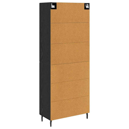 Highboard 2 stk. Schwarz Eichen-Optik 69,5 x 34 x 180 cm