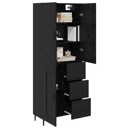 Highboard 2 stk. Schwarz Eichen-Optik 69,5 x 34 x 180 cm