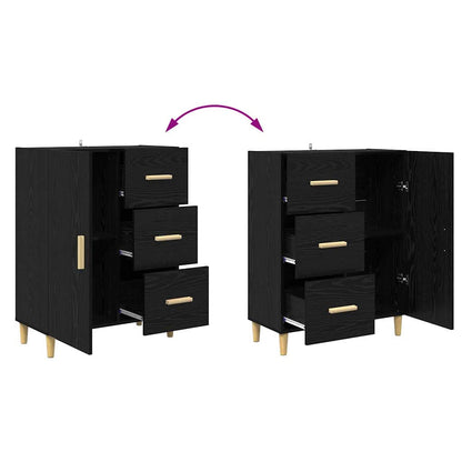 Highboard Schwarz Eichen-Optik 69,5 x 32,5 x 180 cm