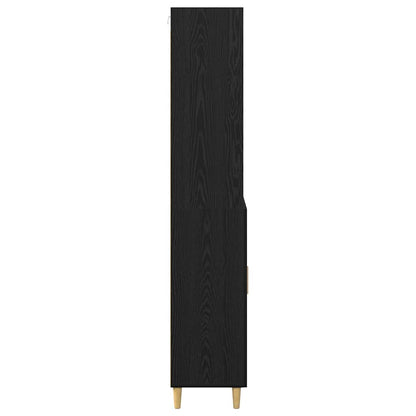 Highboard Schwarz Eichen-Optik 69,5 x 32,5 x 180 cm