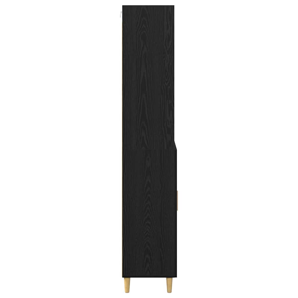 Highboard Schwarz Eichen-Optik 69,5 x 32,5 x 180 cm