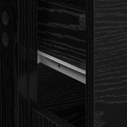 Sideboard 3 stk. Schwarz Eichen-Optik 69,5 x 34 x 180 cm