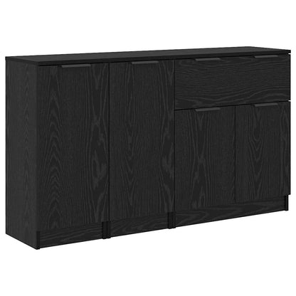 Sideboard 3 stk. Schwarz Eichen-Optik 69,5 x 34 x 180 cm