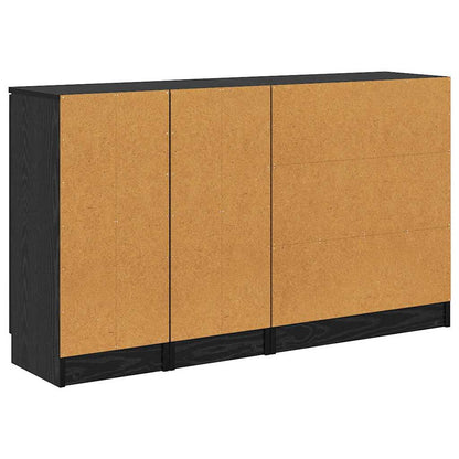 Sideboard 3 stk. Schwarz Eichen-Optik 69,5 x 34 x 180 cm