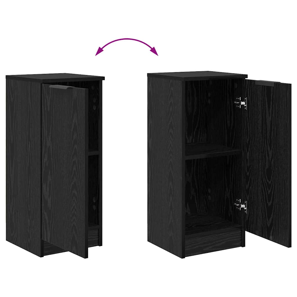 Sideboard 3 pcs Schwarz Eichen-Optik Holzwerkstoff