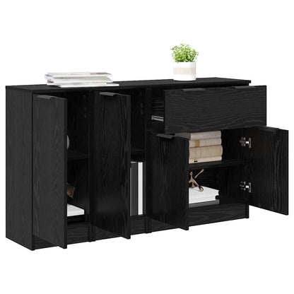 Sideboard 3 stk. Schwarz Eichen-Optik 69,5 x 34 x 180 cm