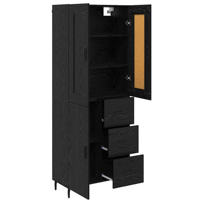 Highboard 2 stk. Schwarz Eichen-Optik 69,5 x 34 x 180 cm
