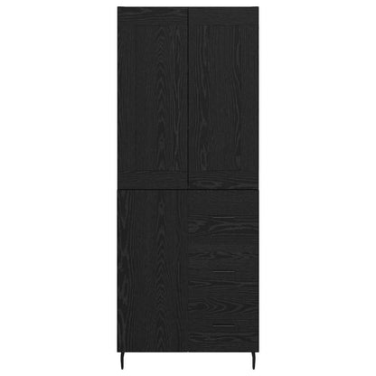 Highboard 2 stk. Schwarz Eichen-Optik 69,5 x 34 x 180 cm