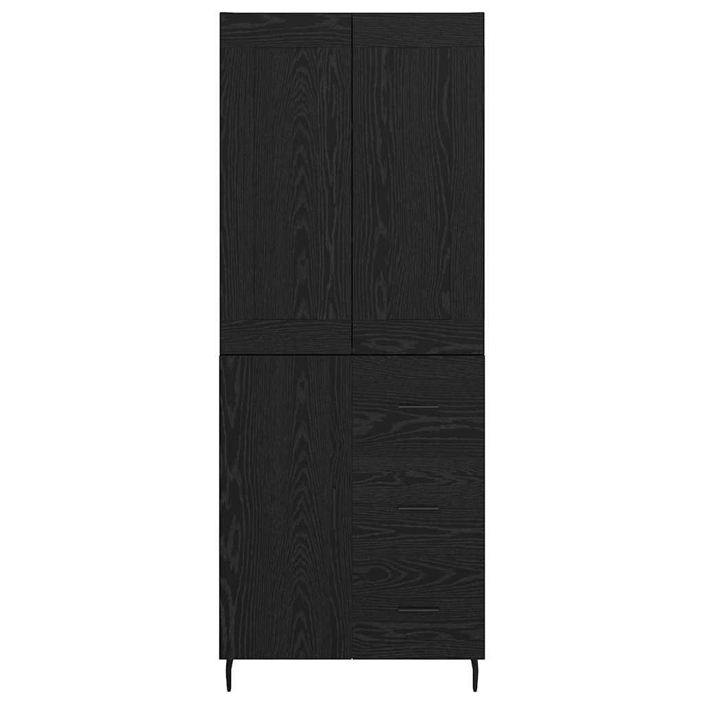 Highboard 2 stk. Schwarz Eichen-Optik 69,5 x 34 x 180 cm