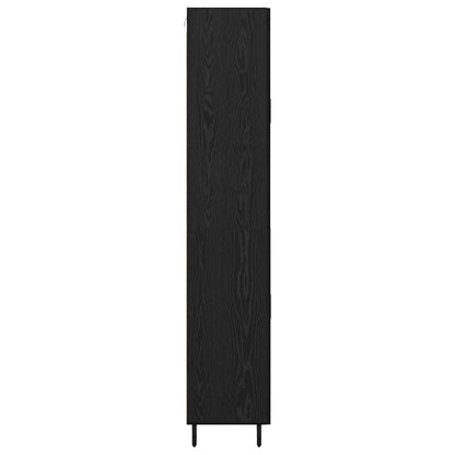 Highboard 2 stk. Schwarz Eichen-Optik 69,5 x 34 x 180 cm