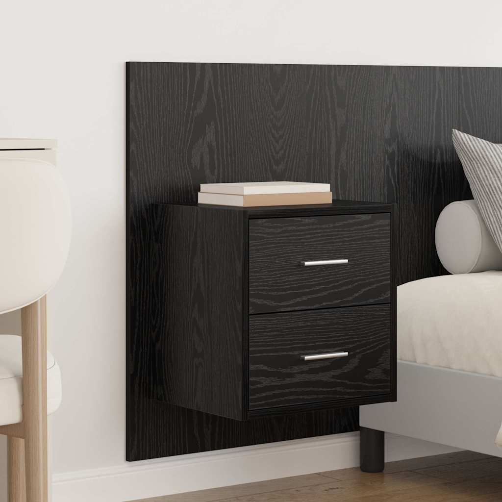 Kopfteil mit Schrank 3 stk. Schwarz Eichen-Optik Holzwerkstoff