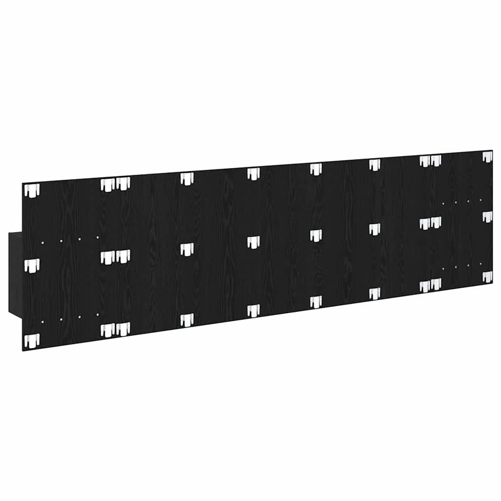 Kopfteil mit Schrank 3 stk. Schwarz Eichen-Optik Holzwerkstoff