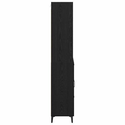 Highboard Schwarz Eichen-Optik 69,5 x 34 x 180 cm Holzwerkstoff