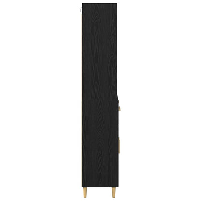 Highboard Schwarz Eichen-Optik 69,5 x 32,5 x 180 cm