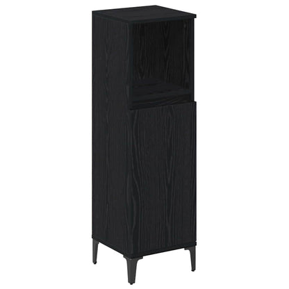 Badezimmermöbel-Set 3 Stk. Schwarz Eichen-Optik Holzwerkstoff