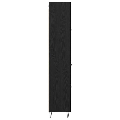 Highboard Schwarz Eichen-Optik 69,5 x 34 x 180 cm Holzwerkstoff