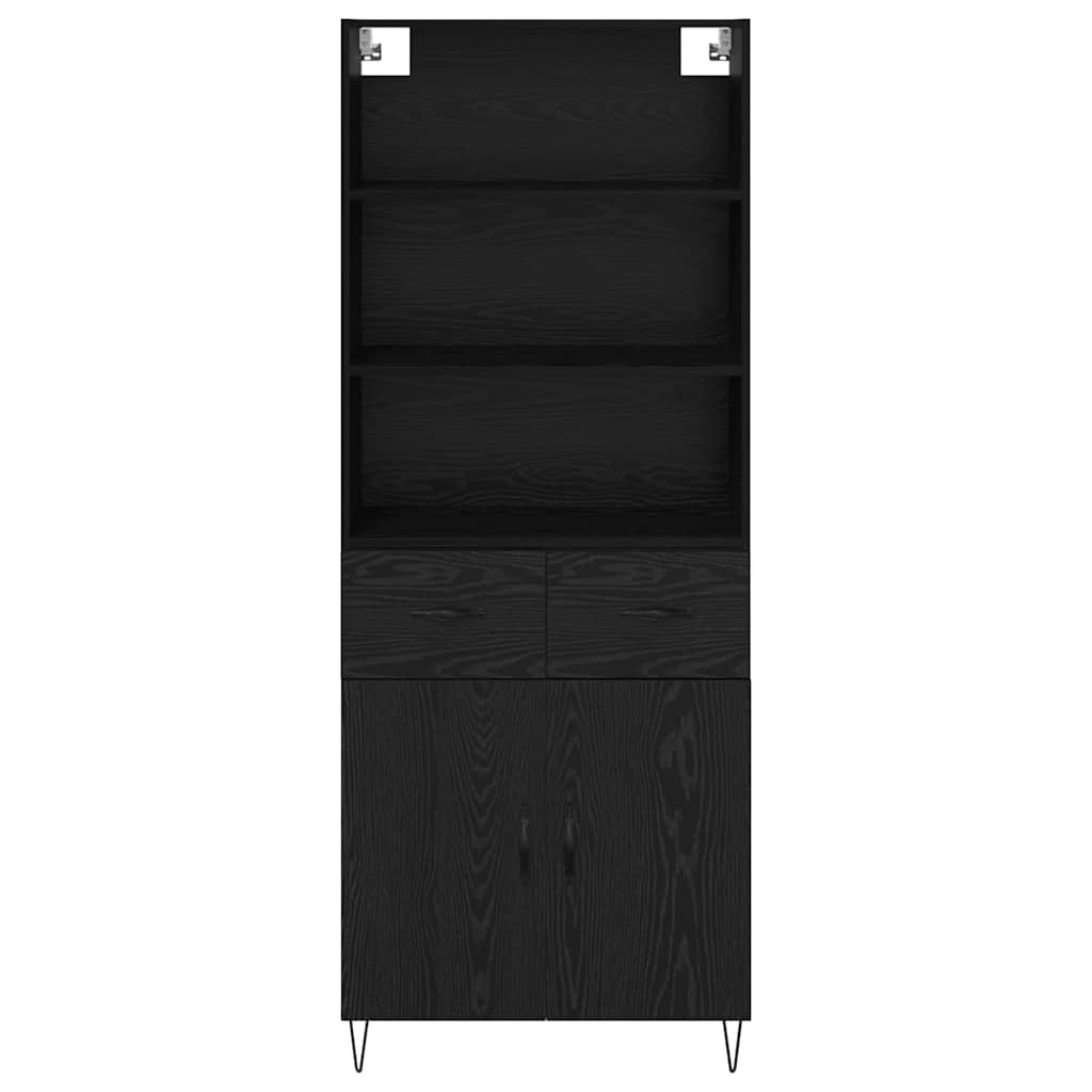 Highboard 2 stk. Schwarz Eichen-Optik 69,5 x 34 x 180 cm