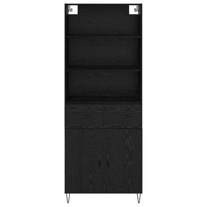 Highboard 2 stk. Schwarz Eichen-Optik 69,5 x 34 x 180 cm
