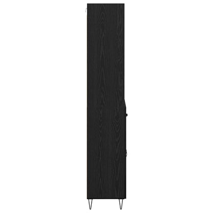 Highboard 2 stk. Schwarz Eichen-Optik 69,5 x 34 x 180 cm