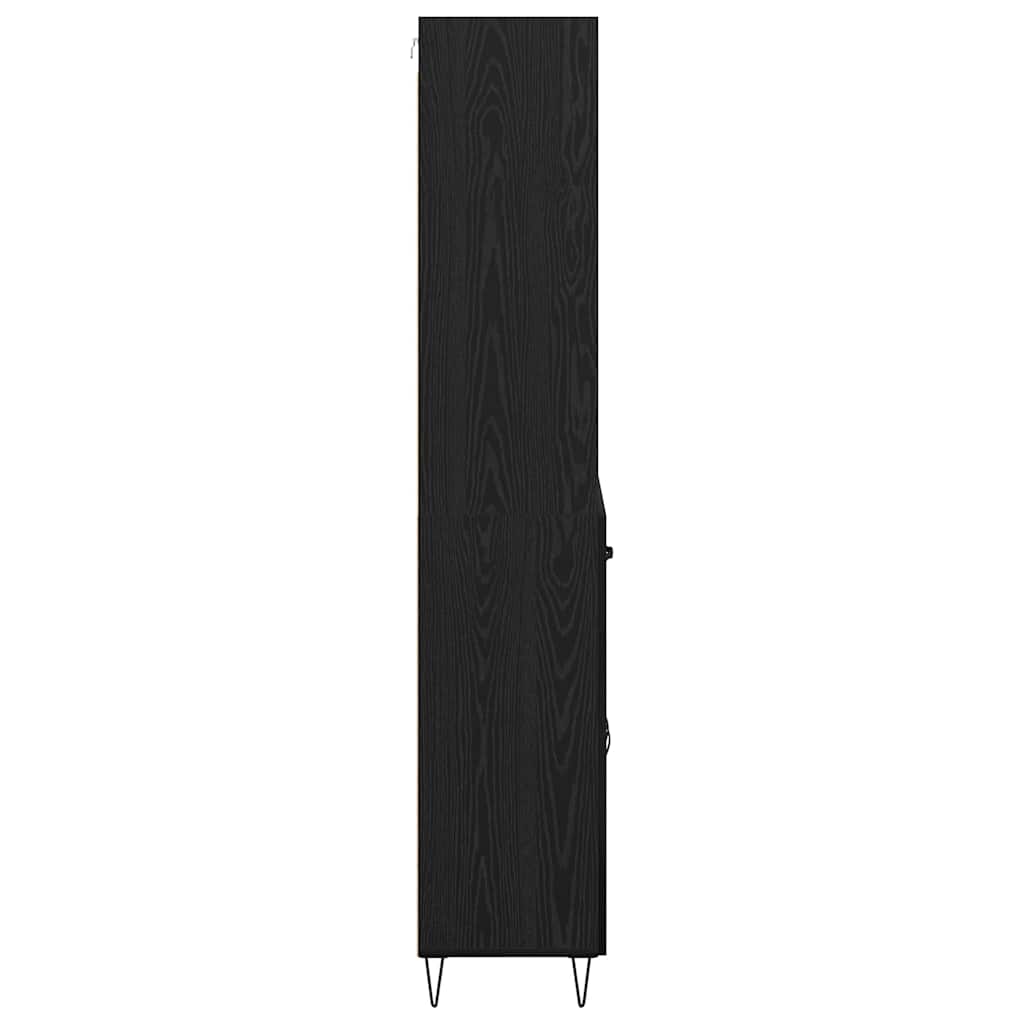 Highboard 2 stk. Schwarz Eichen-Optik 69,5 x 34 x 180 cm
