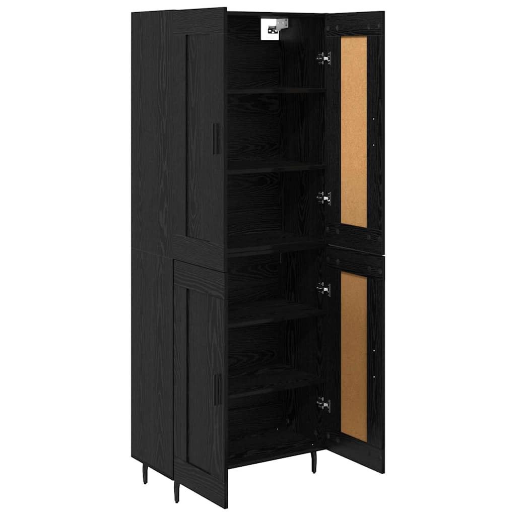 Highboard 2 stk. Schwarz Eichen-Optik 69,5 x 34 x 180 cm